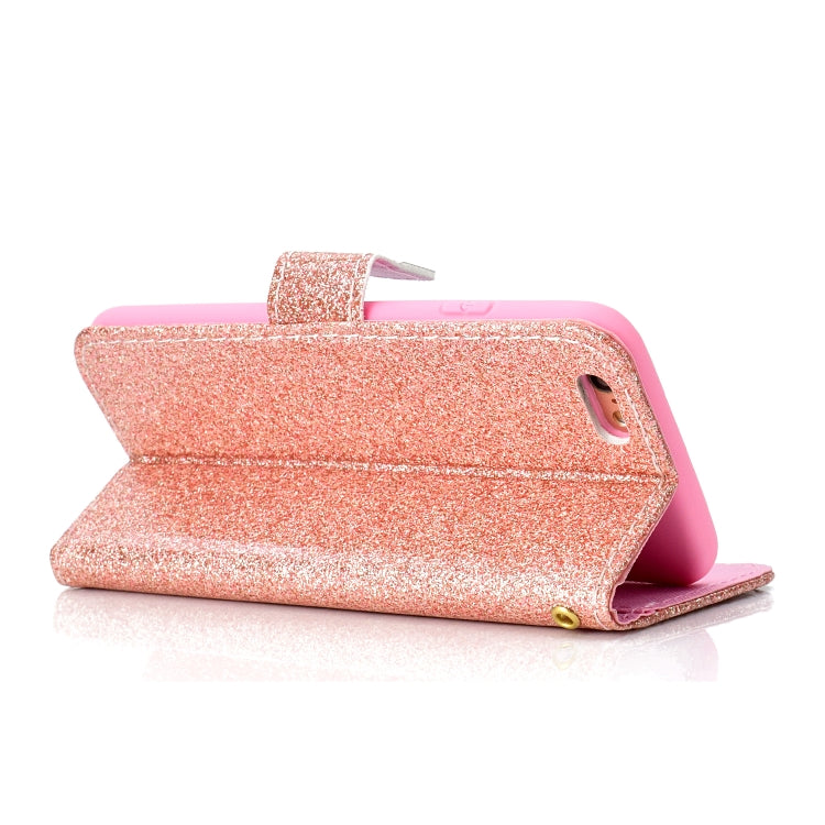 For iPhone 6 Plus Glitter Powder Horizontal Flip Leather Case with Card Slots & Holder & Photo Frame & Wallet