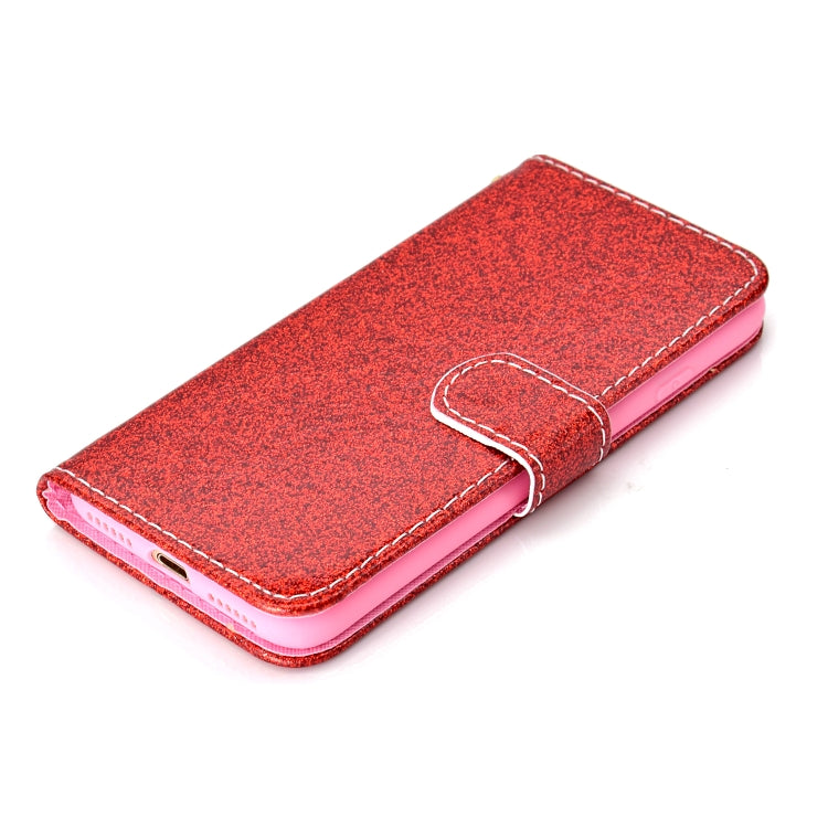 For iPhone 7 Glitter Powder Horizontal Flip Leather Case with Card Slots & Holder & Photo Frame & Wallet