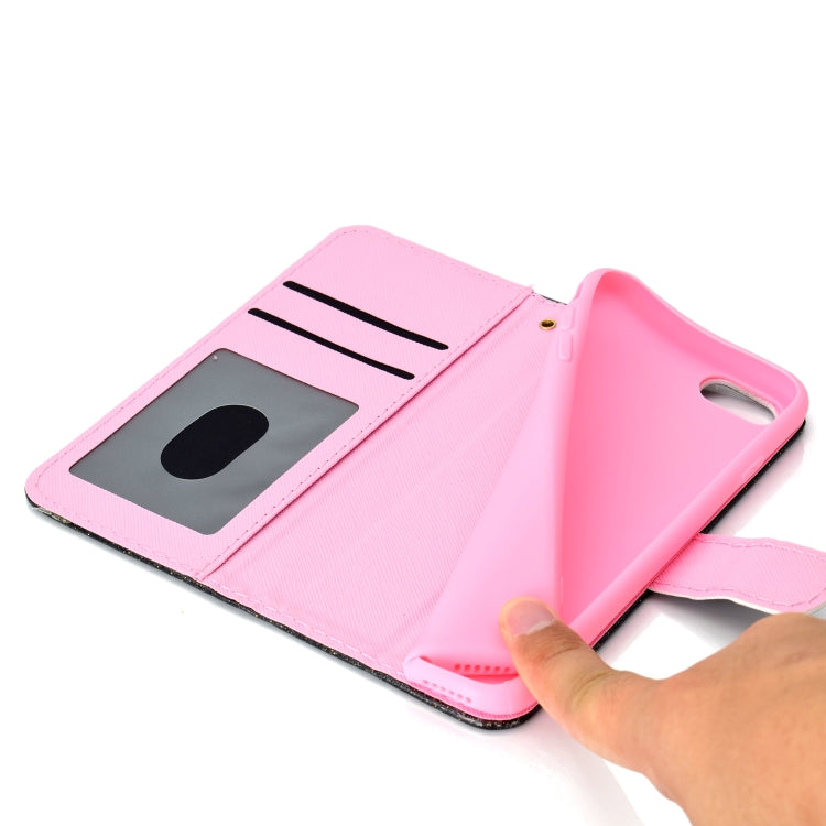 For iPhone 7 Glitter Powder Horizontal Flip Leather Case with Card Slots & Holder & Photo Frame & Wallet