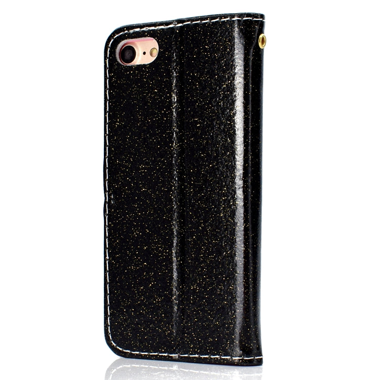For iPhone 7 Glitter Powder Horizontal Flip Leather Case with Card Slots & Holder & Photo Frame & Wallet