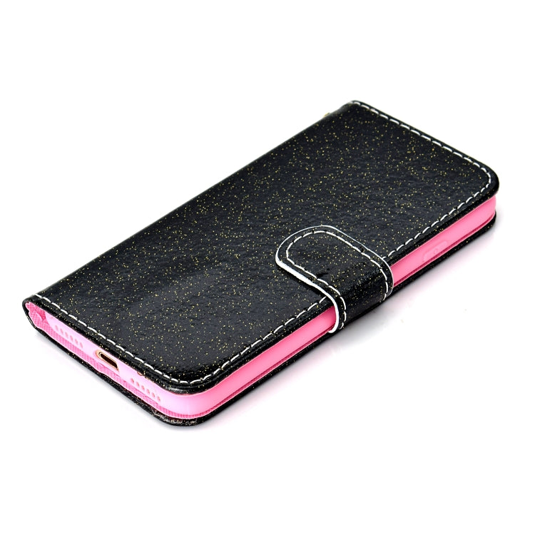 For iPhone 7 Glitter Powder Horizontal Flip Leather Case with Card Slots & Holder & Photo Frame & Wallet