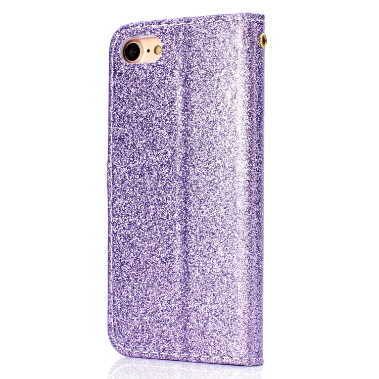 For iPhone 7 Glitter Powder Horizontal Flip Leather Case with Card Slots & Holder & Photo Frame & Wallet