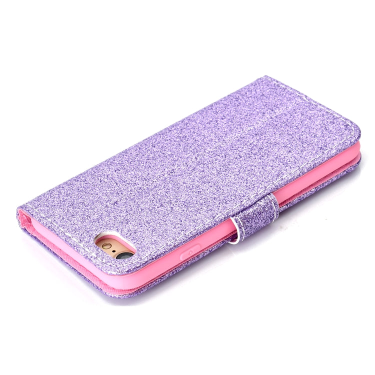 For iPhone 7 Glitter Powder Horizontal Flip Leather Case with Card Slots & Holder & Photo Frame & Wallet