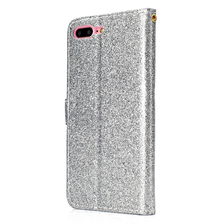 For iPhone 7 Plus Glitter Powder Horizontal Flip Leather Case with Card Slots & Holder & Photo Frame & Wallet