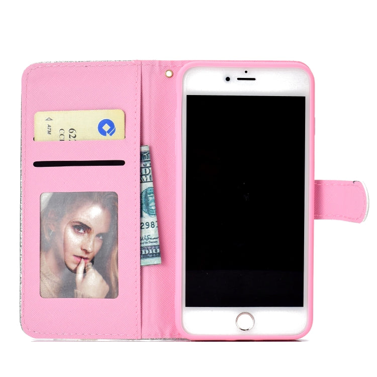 For iPhone 7 Plus Glitter Powder Horizontal Flip Leather Case with Card Slots & Holder & Photo Frame & Wallet
