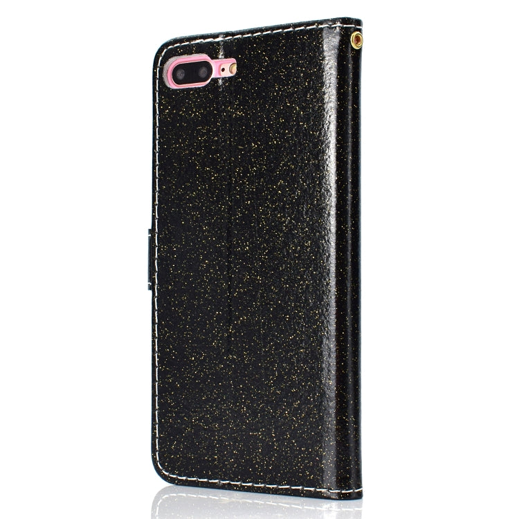 For iPhone 7 Plus Glitter Powder Horizontal Flip Leather Case with Card Slots & Holder & Photo Frame & Wallet