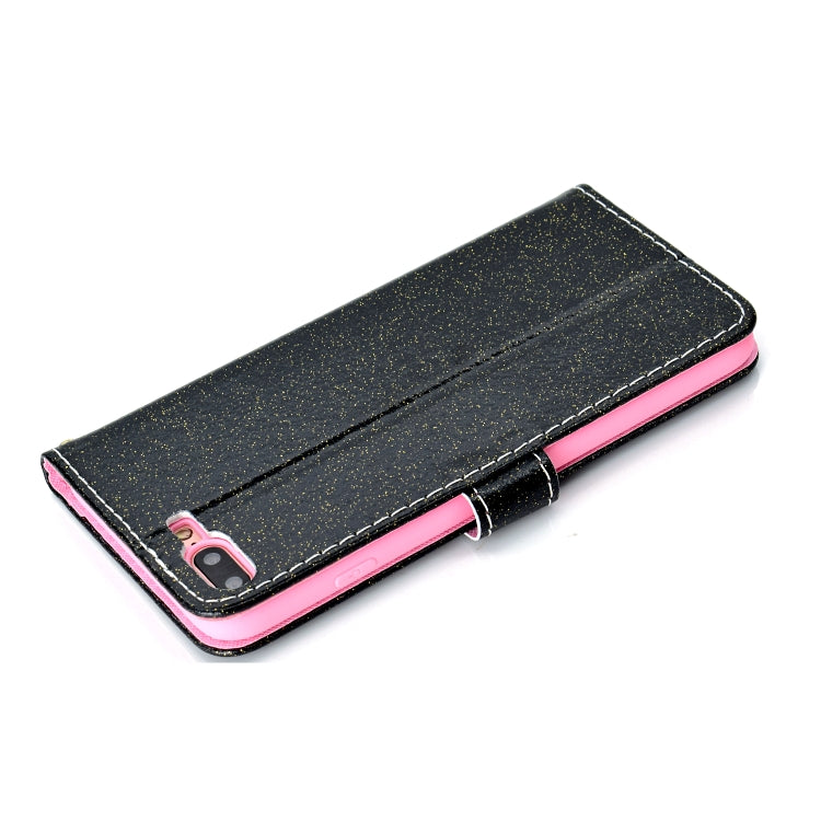 For iPhone 7 Plus Glitter Powder Horizontal Flip Leather Case with Card Slots & Holder & Photo Frame & Wallet