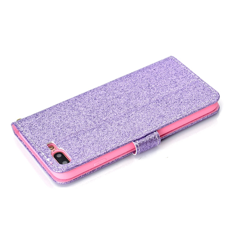 For iPhone 7 Plus Glitter Powder Horizontal Flip Leather Case with Card Slots & Holder & Photo Frame & Wallet