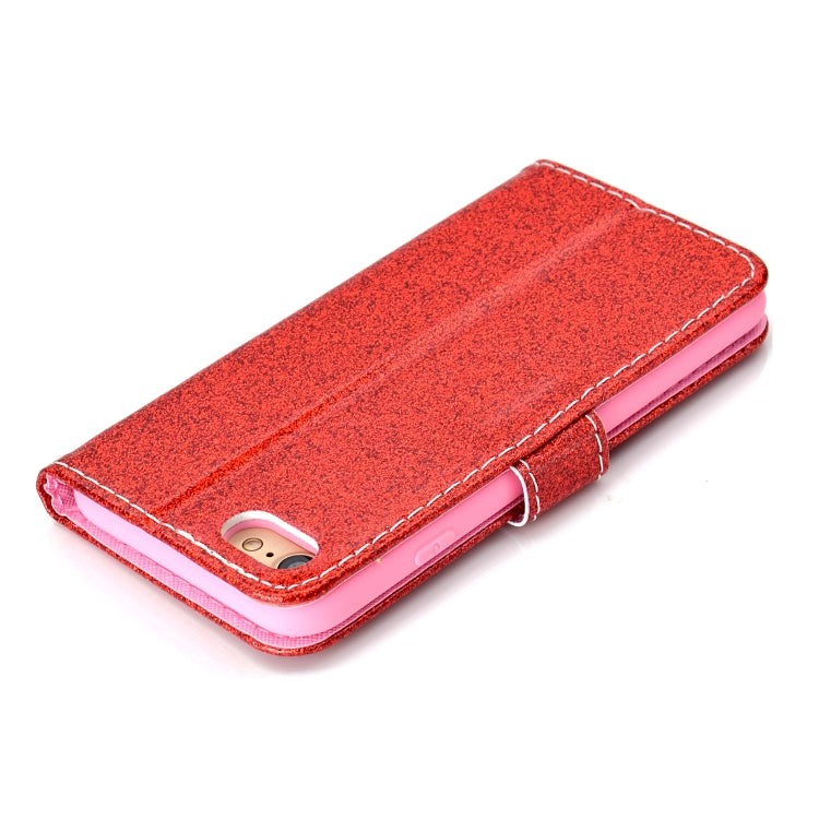 For iPhone 8 Glitter Powder Horizontal Flip Leather Case with Card Slots & Holder & Photo Frame & Wallet