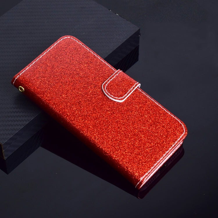 For iPhone 8 Glitter Powder Horizontal Flip Leather Case with Card Slots & Holder & Photo Frame & Wallet