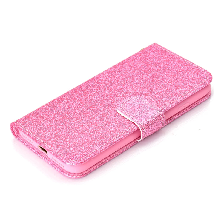 For iPhone 8 Glitter Powder Horizontal Flip Leather Case with Card Slots & Holder & Photo Frame & Wallet