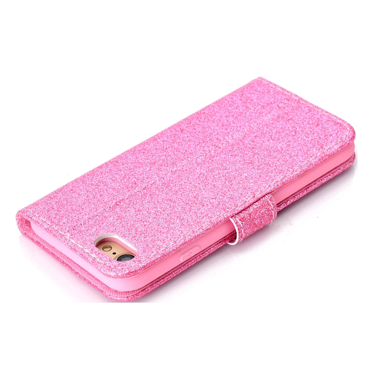 For iPhone 8 Glitter Powder Horizontal Flip Leather Case with Card Slots & Holder & Photo Frame & Wallet
