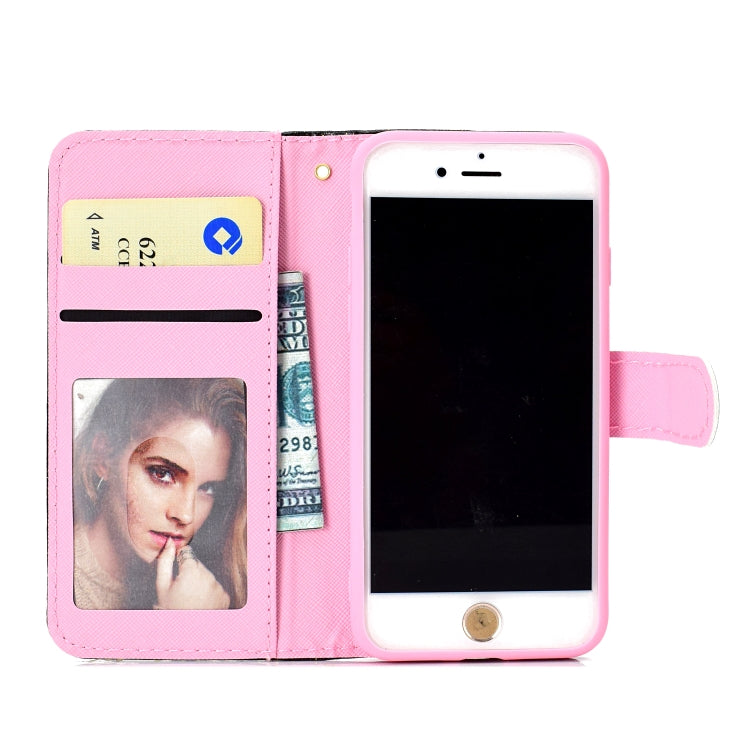 For iPhone 8 Glitter Powder Horizontal Flip Leather Case with Card Slots & Holder & Photo Frame & Wallet