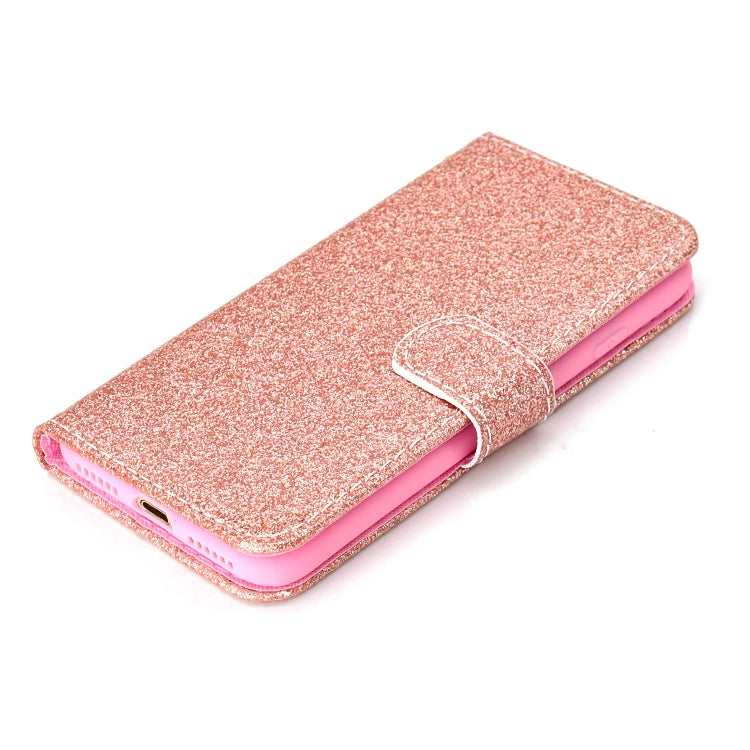 For iPhone 8 Glitter Powder Horizontal Flip Leather Case with Card Slots & Holder & Photo Frame & Wallet