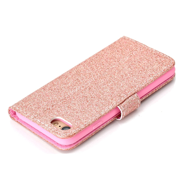 For iPhone 8 Glitter Powder Horizontal Flip Leather Case with Card Slots & Holder & Photo Frame & Wallet