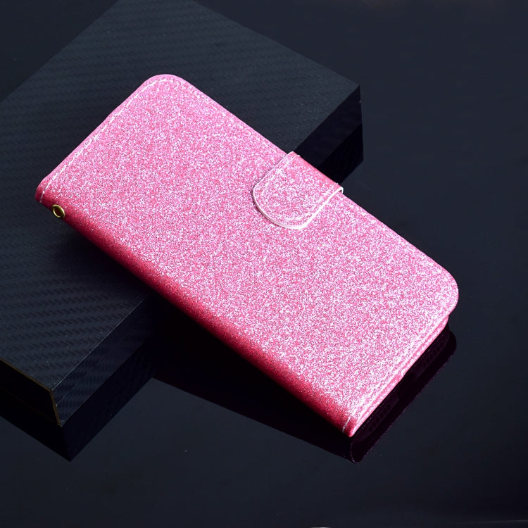 For iPhone 8 Plus Glitter Powder Horizontal Flip Leather Case with Card Slots & Holder & Photo Frame & Wallet