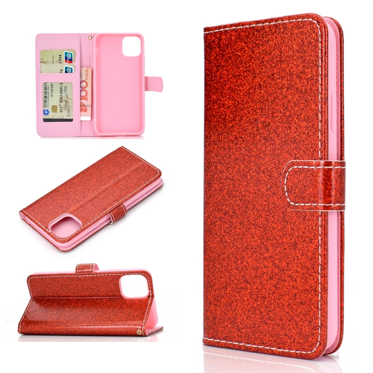 Fro iPhone 11 Pro Max Glitter Powder Horizontal Flip Leather Case with Card Slots & Holder & Photo Frame & Wallet