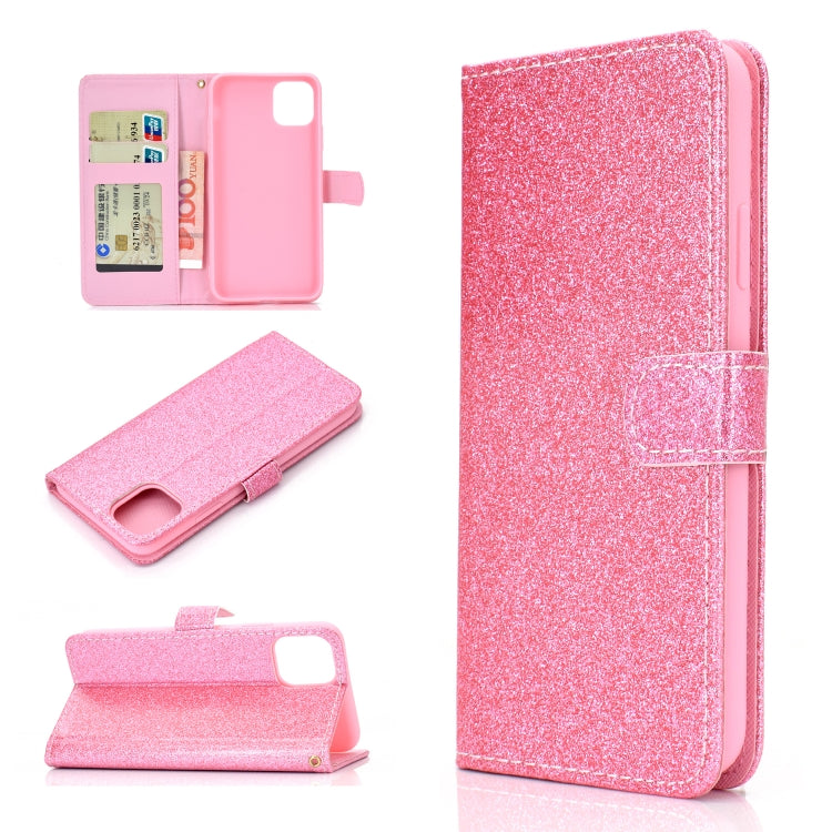 Fro iPhone 11 Pro Max Glitter Powder Horizontal Flip Leather Case with Card Slots & Holder & Photo Frame & Wallet