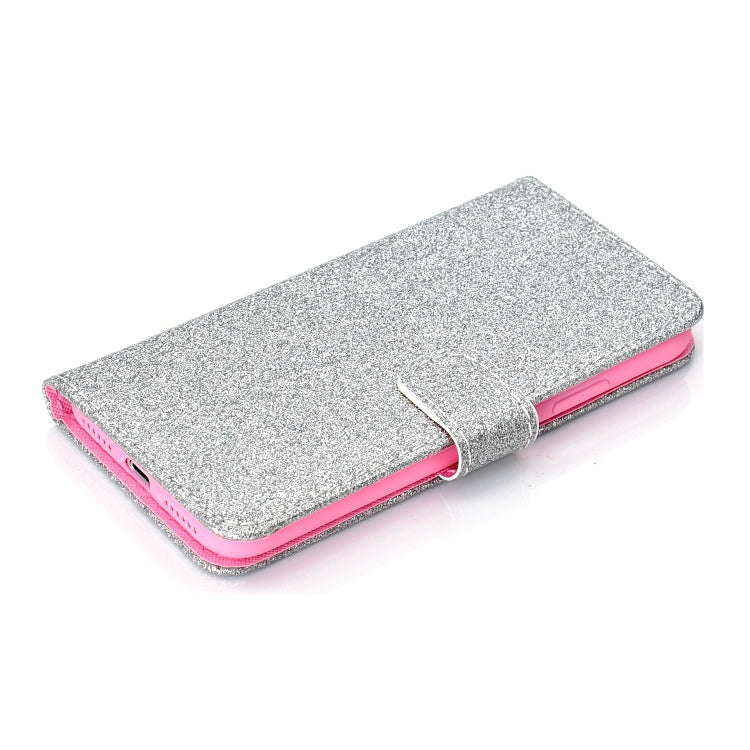 Fro iPhone X Glitter Powder Horizontal Flip Leather Case with Card Slots & Holder & Photo Frame & Wallet