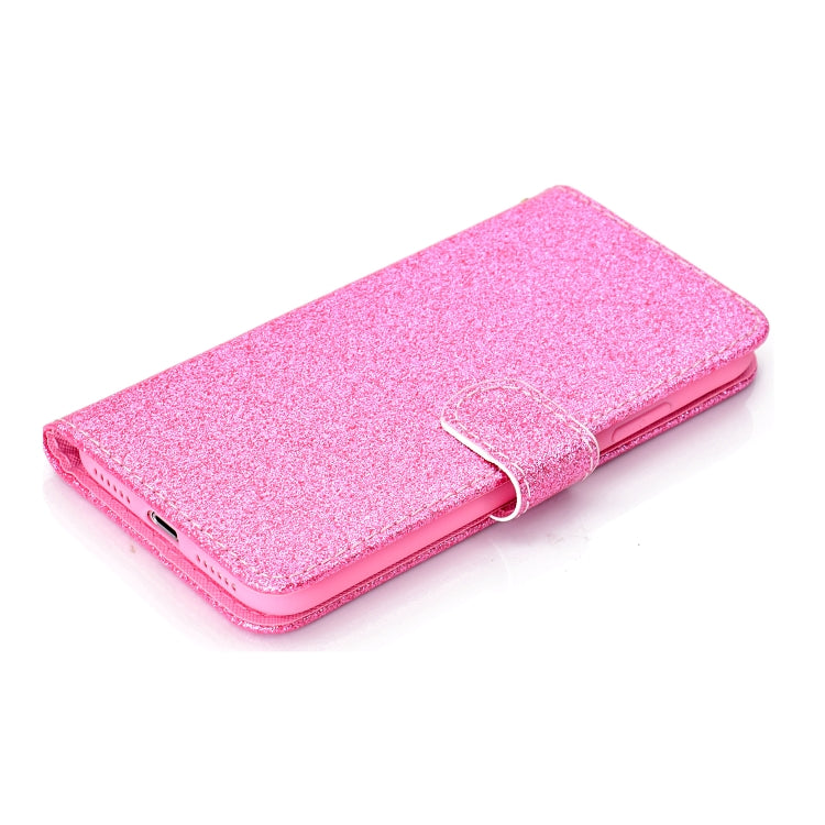Fro iPhone X Glitter Powder Horizontal Flip Leather Case with Card Slots & Holder & Photo Frame & Wallet
