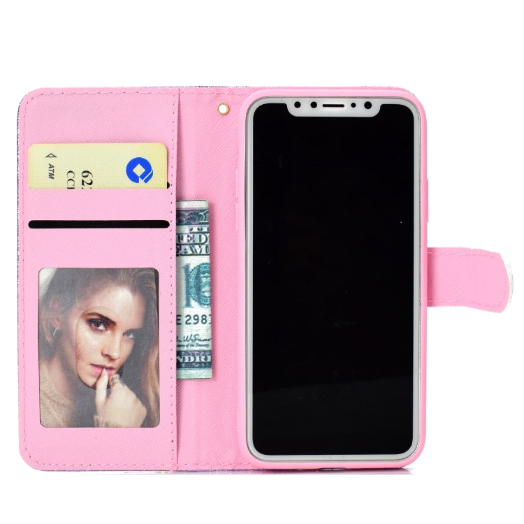 Fro iPhone X Glitter Powder Horizontal Flip Leather Case with Card Slots & Holder & Photo Frame & Wallet