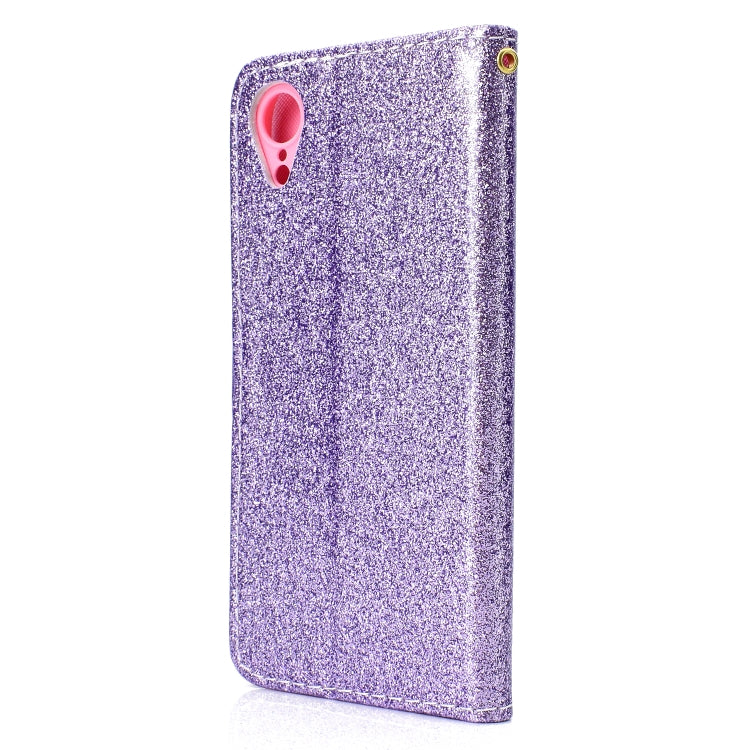 For iPhone XR Glitter Powder Horizontal Flip Leather Case with Card Slots & Holder & Photo Frame & Wallet