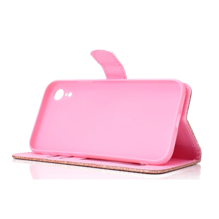 For iPhone XR Glitter Powder Horizontal Flip Leather Case with Card Slots & Holder & Photo Frame & Wallet