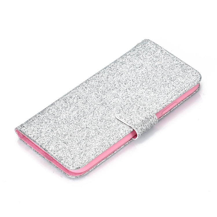 For iPhone XS Glitter Powder Horizontal Flip Leather Case with Card Slots & Holder & Photo Frame & Wallet