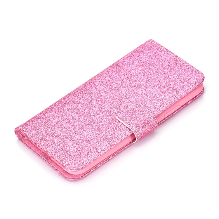 For iPhone XS Glitter Powder Horizontal Flip Leather Case with Card Slots & Holder & Photo Frame & Wallet