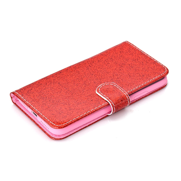 For iPhone XS Max Glitter Powder Horizontal Flip Leather Case with Card Slots & Holder & Photo Frame & Wallet