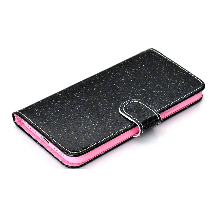 For iPhone XS Max Glitter Powder Horizontal Flip Leather Case with Card Slots & Holder & Photo Frame & Wallet