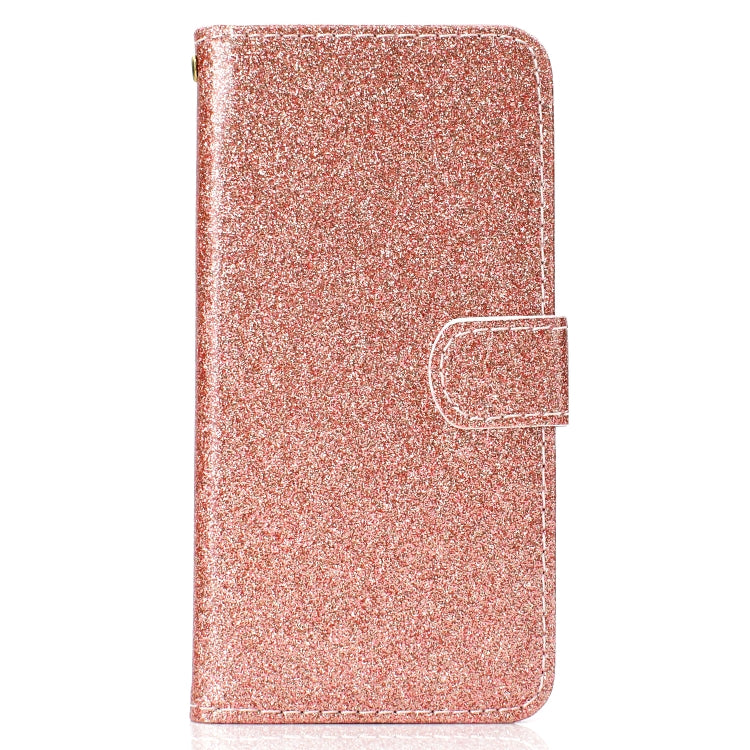 For iPhone XS Max Glitter Powder Horizontal Flip Leather Case with Card Slots & Holder & Photo Frame & Wallet