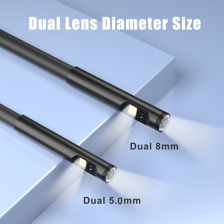M40 8mm 4.5 inch Triple Camera with Screen Endoscope, Length:1m