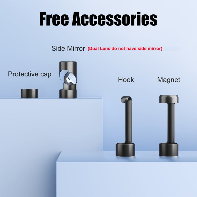 M40 8mm 4.5 inch Triple Camera with Screen Endoscope, Length:2m