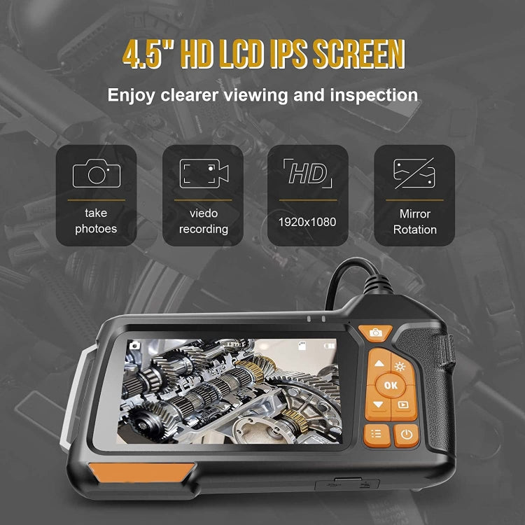 M40 8mm 4.5 inch Triple Camera with Screen Endoscope, Length:10m