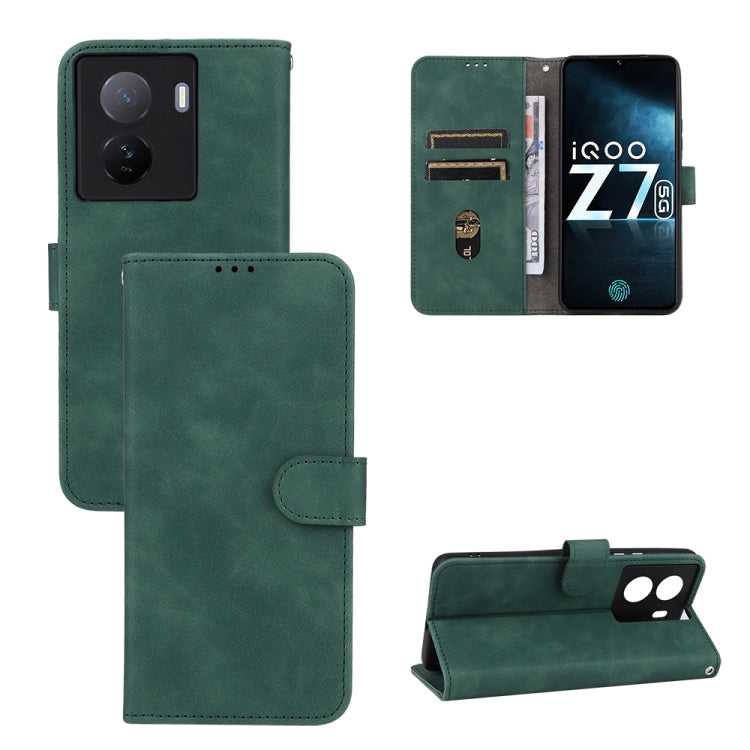 For vivo iQOO Z7 Skin Feel Magnetic Flip Leather Phone Case