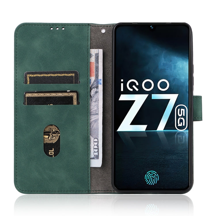 For vivo iQOO Z7 Skin Feel Magnetic Flip Leather Phone Case