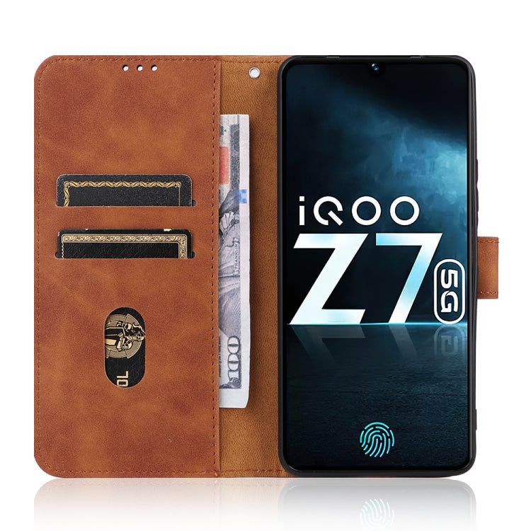 For vivo iQOO Z7 Skin Feel Magnetic Flip Leather Phone Case