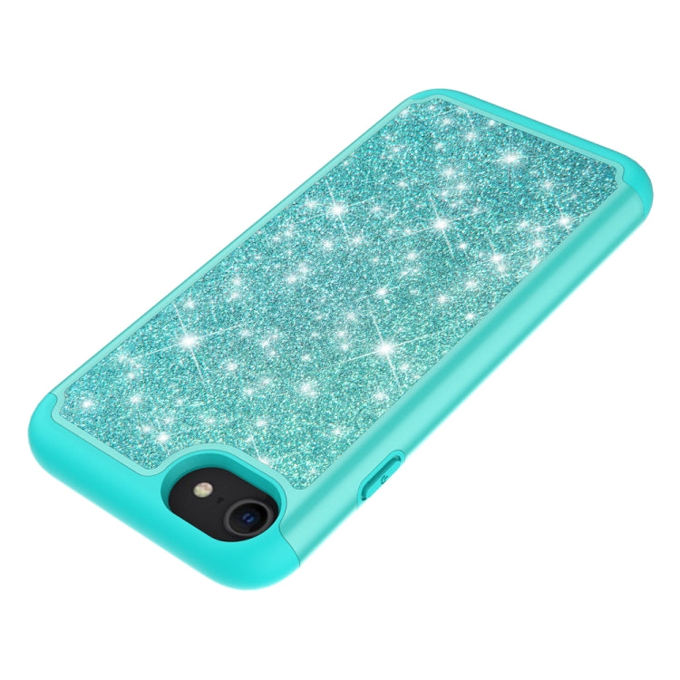 For iPhone SE 2022 / SE 2020 / 8 / 7 Glitter Powder Contrast Skin Shockproof Silicone + PC Protective Case