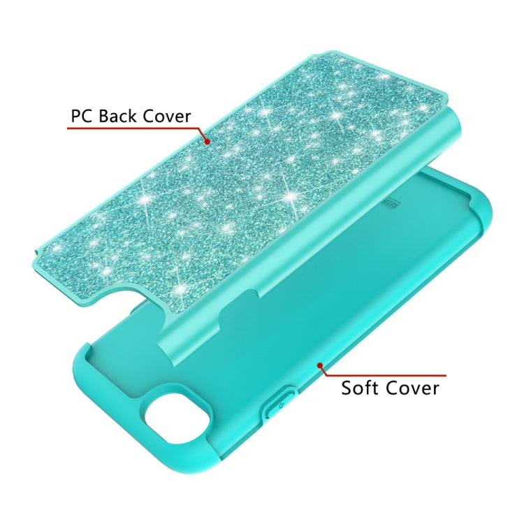 For iPhone SE 2022 / SE 2020 / 8 / 7 Glitter Powder Contrast Skin Shockproof Silicone + PC Protective Case