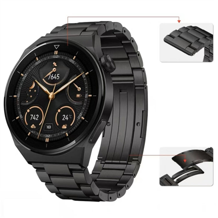 For Huawei Watch Buds / GT3 SE / GT3 Pro 22mm Universal Three Strains Ttanium Steel Watch Band