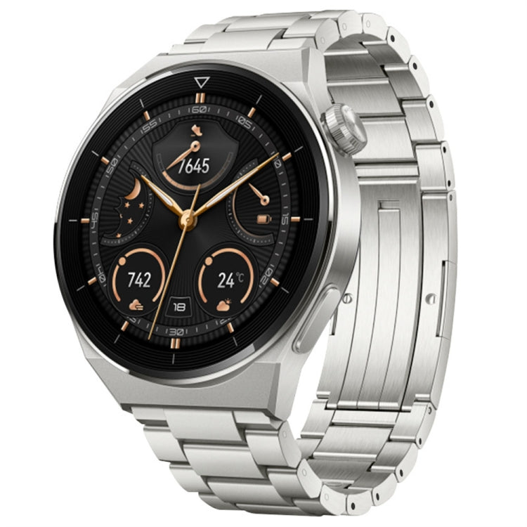 For Huawei Watch Buds / GT3 SE / GT3 Pro 22mm Universal Three Strains Ttanium Steel Watch Band