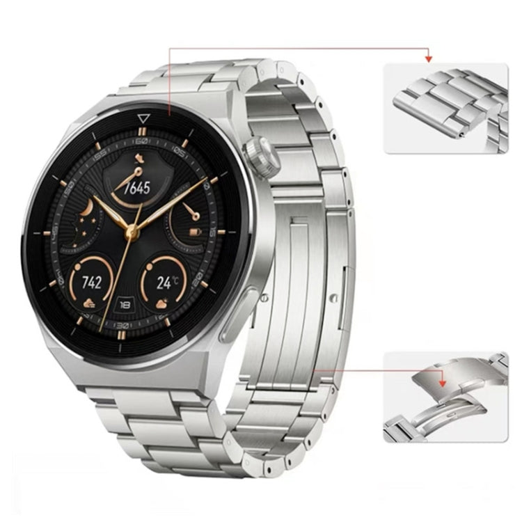 For Huawei Watch Buds / GT3 SE / GT3 Pro 22mm Universal Three Strains Ttanium Steel Watch Band