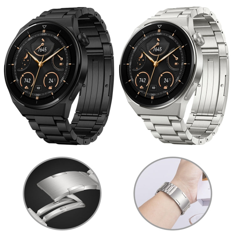For Huawei Watch Buds / GT3 SE / GT3 Pro 22mm Universal Three Strains Ttanium Steel Watch Band