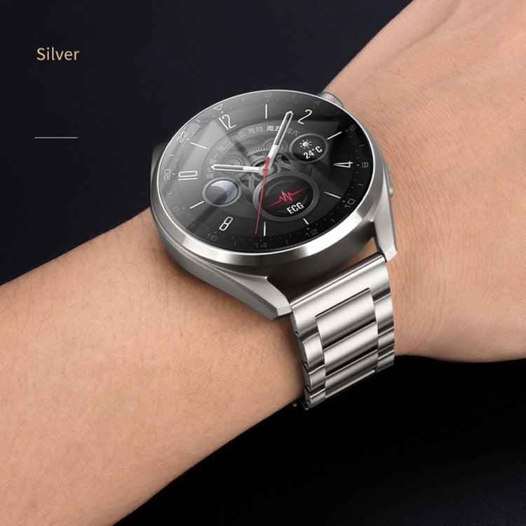 For Huawei Watch Buds / GT3 SE / GT3 Pro 22mm Universal Three Strains Ttanium Steel Watch Band