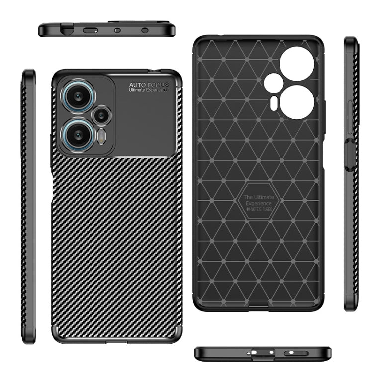 For Xiaomi Redmi Note 12 Turbo Carbon Fiber Texture Shockproof TPU Phone Case(Black)