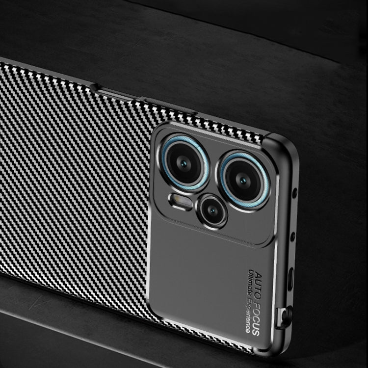 For Xiaomi Redmi Note 12 Turbo Carbon Fiber Texture Shockproof TPU Phone Case(Black)