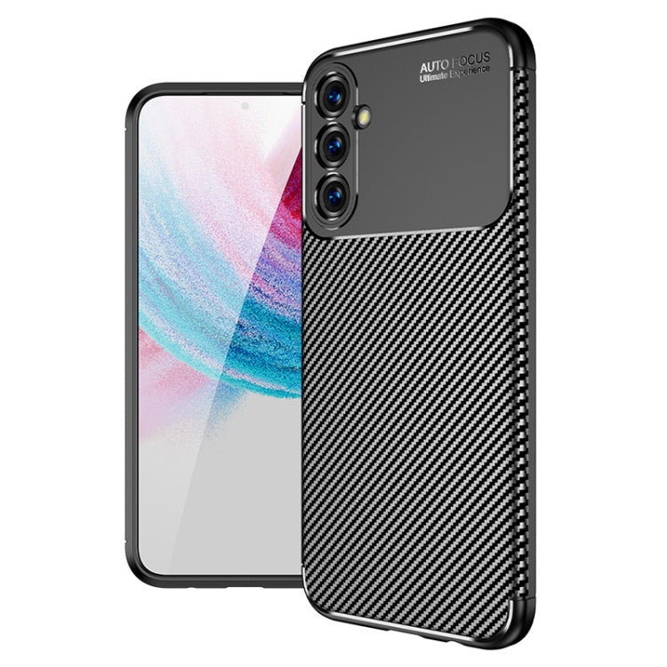 For Samsung Galaxy M14 Carbon Fiber Texture Shockproof TPU Phone Case(Black)