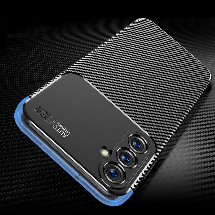 For Samsung Galaxy M14 Carbon Fiber Texture Shockproof TPU Phone Case(Black)