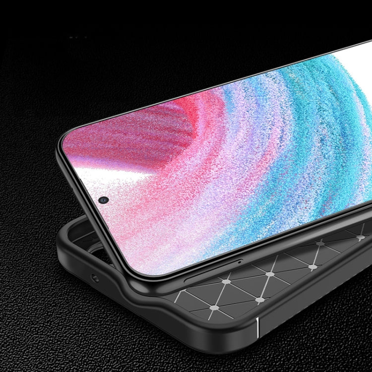 For Samsung Galaxy M14 Carbon Fiber Texture Shockproof TPU Phone Case(Black)